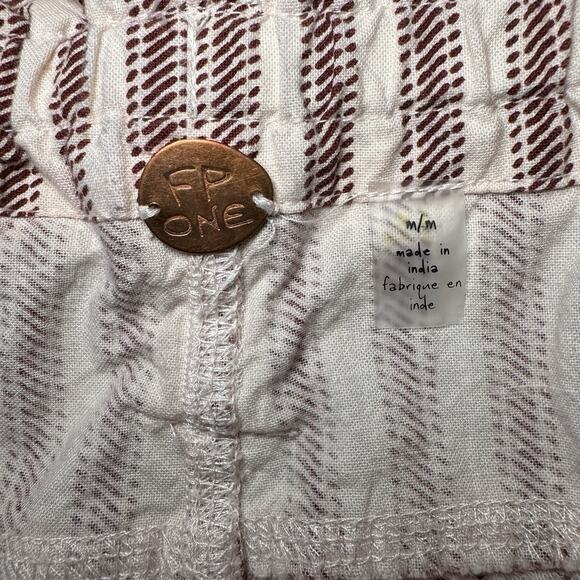 Free People One Harriet Striped Shorts Mauve Relaxed Boho Size Medium - Picture 3 of 5